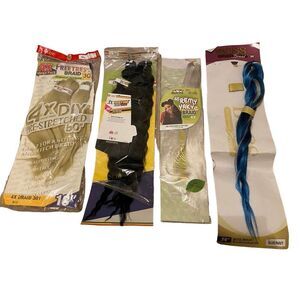 Lot Of 4 Partial Packs Braiding Hair Extensions Pre Stretched